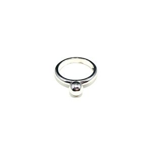MINIMALIST Single Bead SILVER Ring Size 7.5